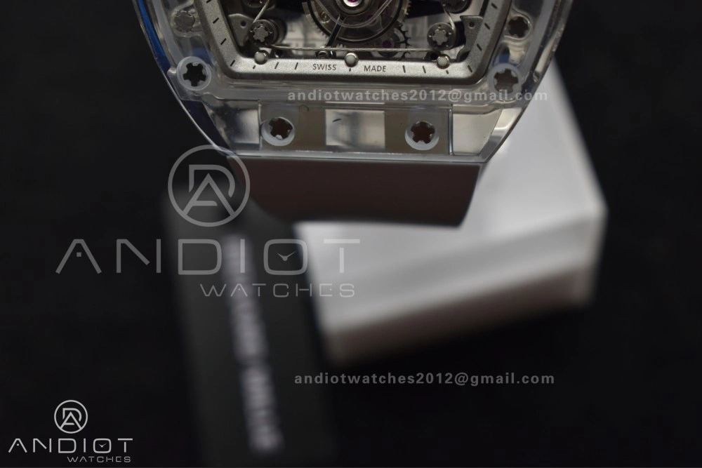 RM56-02 Transparent Tourbillon RMF Best Edition Skeleton White Dial on White Rubber Strap