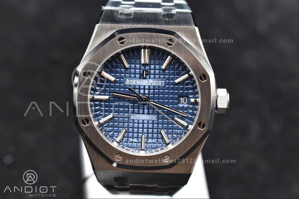 Royal Oak 37mm 15450 SS ZF 1:1 Best Edition Blue Textured Dial on SS Bracelet SA3120 Super Clone