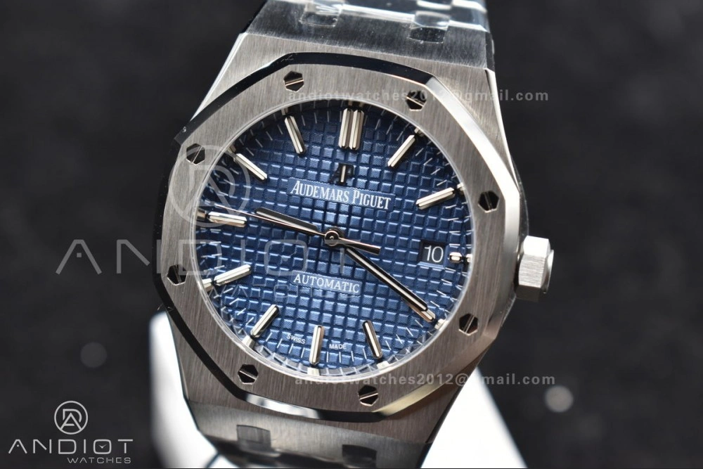Royal Oak 37mm 15450 SS ZF 1:1 Best Edition Blue Textured Dial on SS Bracelet SA3120 Super Clone
