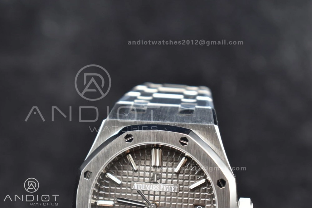 Royal Oak 37mm 15450 SS ZF 1:1 Best Edition Gray Textured Dial on SS Bracelet SA3120 Super Clone
