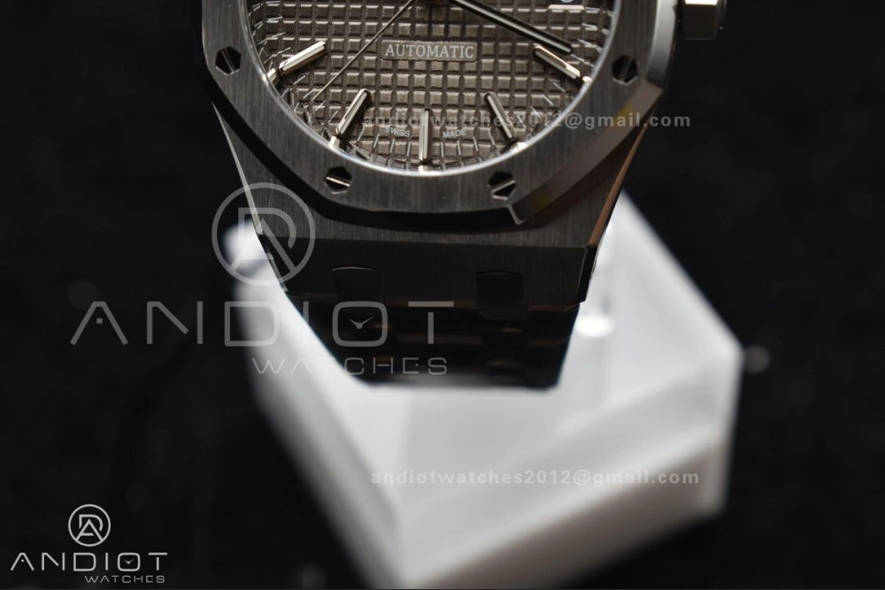 Royal Oak 37mm 15450 SS ZF 1:1 Best Edition Gray Textured Dial on SS Bracelet SA3120 Super Clone
