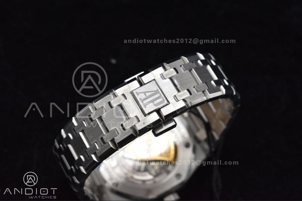 Royal Oak 37mm 15450 SS ZF 1:1 Best Edition White Textured Dial on SS Bracelet SA3120 Super Clone