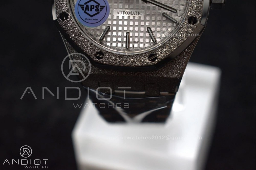 Royal Oak 37mm 15454 Frosted SS APSF 1:1 Best Edition White Textured Dial On SS Bracelet SA3120 Super Clone