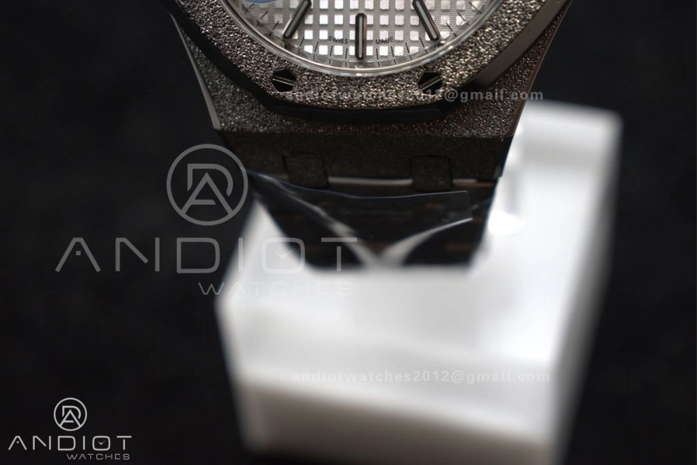 Royal Oak 37mm 15454 Frosted SS APSF 1:1 Best Edition White Textured Dial On SS Bracelet SA3120 Super Clone