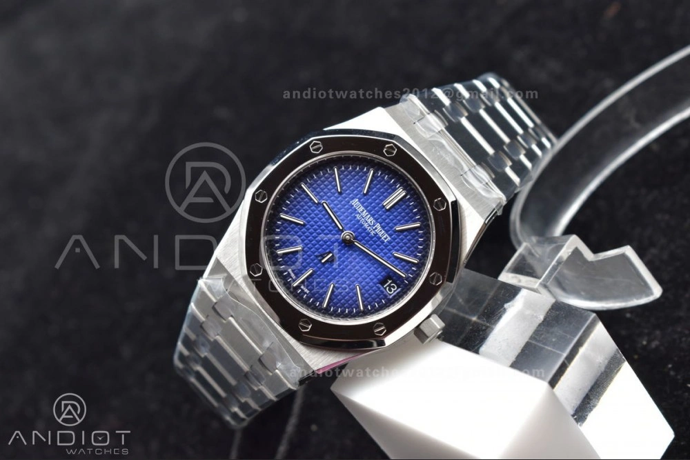 Royal Oak 39mm 15202 SS ZF 1:1 Best Edition Blue Textured Dial on SS Bracelet A2121