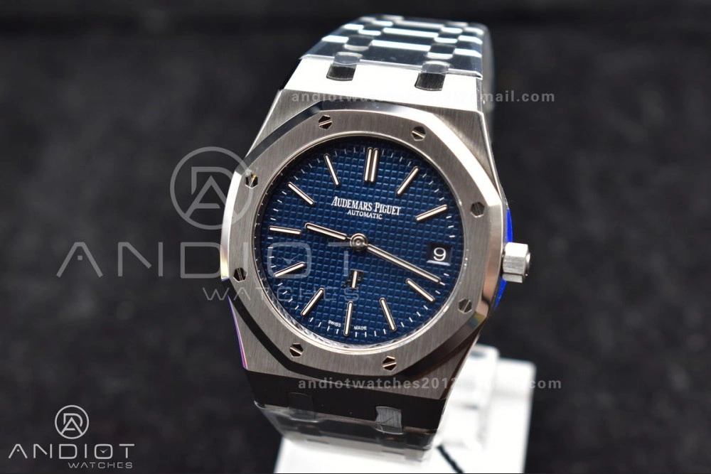 Royal Oak 39mm 16202 "50th Anniversary" SS ZF 1:1 Best Edition Blue Textured Dial on SS Bracelet A7121