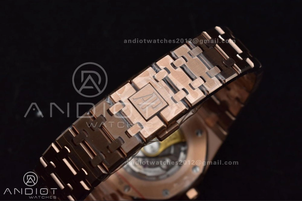 Royal Oak 41mm 15400 RG APSF 1:1 Best Edition Blue Textured Dial on RG Bracelet SA3120 Super Clone V3