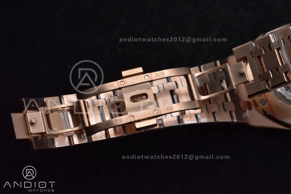 Royal Oak 41mm 15400 RG APSF 1:1 Best Edition Blue Textured Dial on RG Bracelet SA3120 Super Clone V3