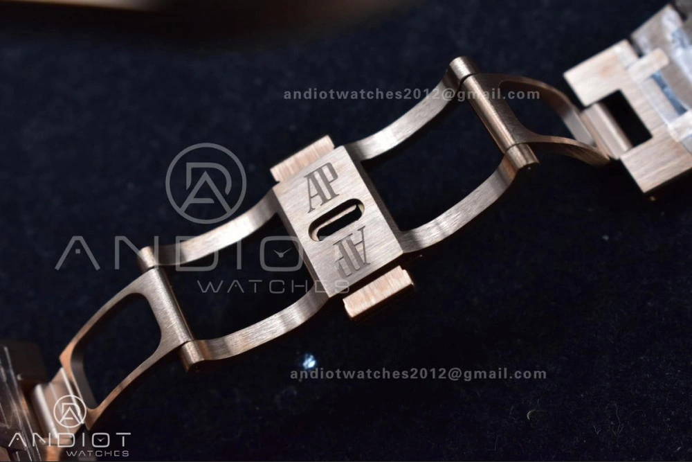 Royal Oak 41mm 15400 RG APSF 1:1 Best Edition Blue Textured Dial on RG Bracelet SA3120 Super Clone V3