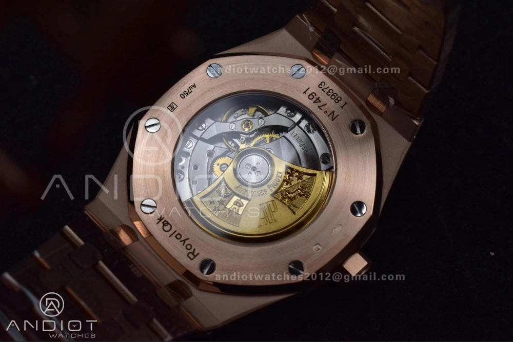 Royal Oak 41mm 15400 RG APSF 1:1 Best Edition Blue Textured Dial on RG Bracelet SA3120 Super Clone V3