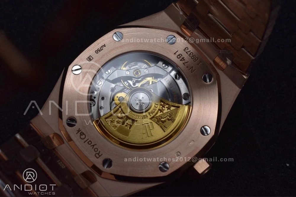 Royal Oak 41mm 15400 RG APSF 1:1 Best Edition Blue Textured Dial on RG Bracelet SA3120 Super Clone V3