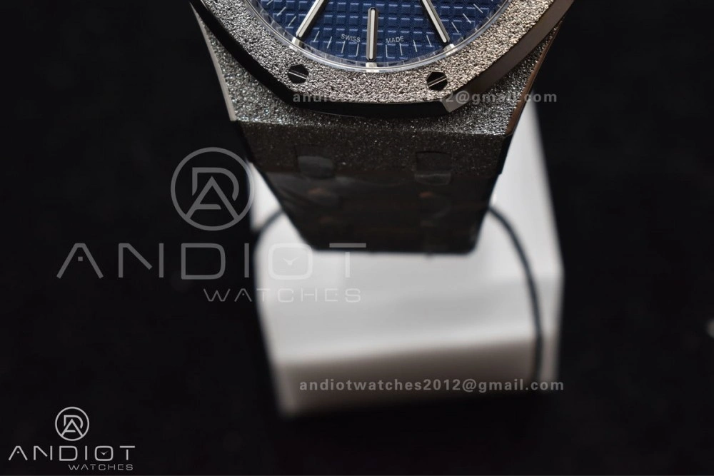 Royal Oak 41mm 15400 SS ZF 1:1 Best Edition Frosted Case Blue Textured Dial on SS Bracelet A3120