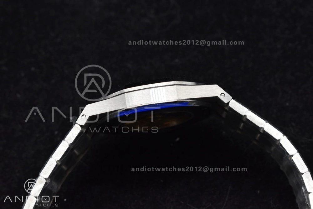 Royal Oak 41mm 15400 SS ZF 1:1 Best Edition Frosted Case Blue Textured Dial on SS Bracelet A3120