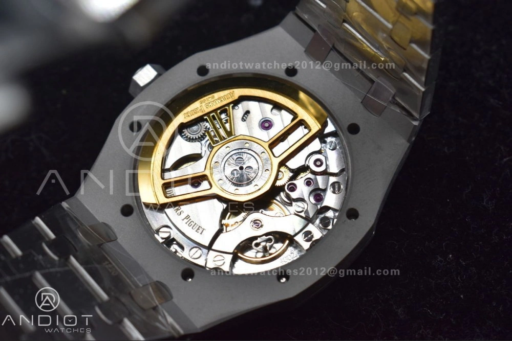 Royal Oak 41mm 15500 SS APSF 1:1 Best Edition Black Textured Dial on SS Bracelet A4302 Super Clone