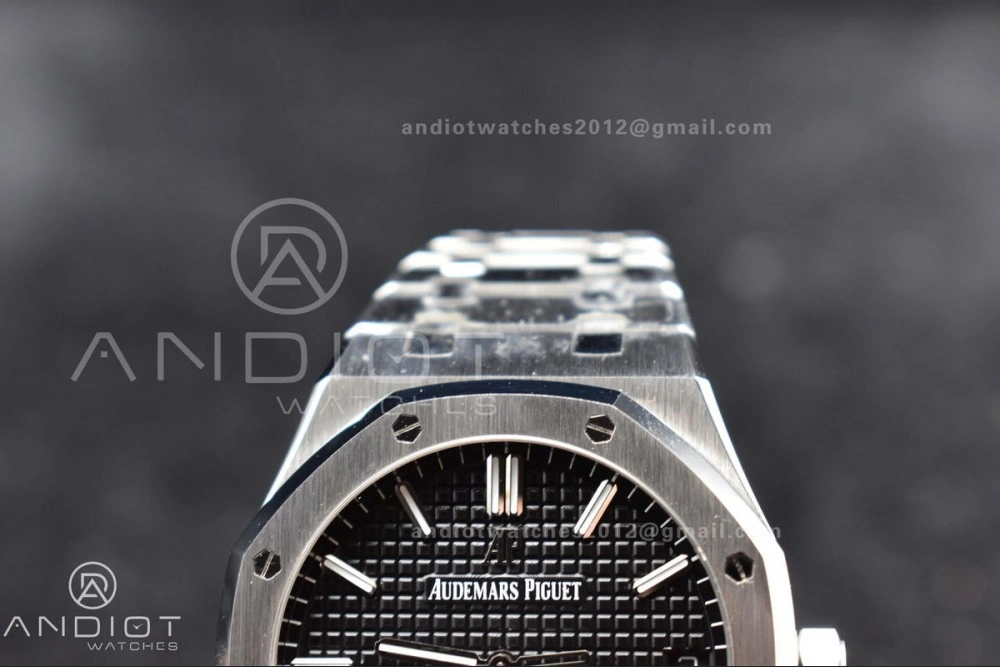 Royal Oak 41mm 15500 SS APSF 1:1 Best Edition Black Textured Dial on SS Bracelet A4302 Super Clone