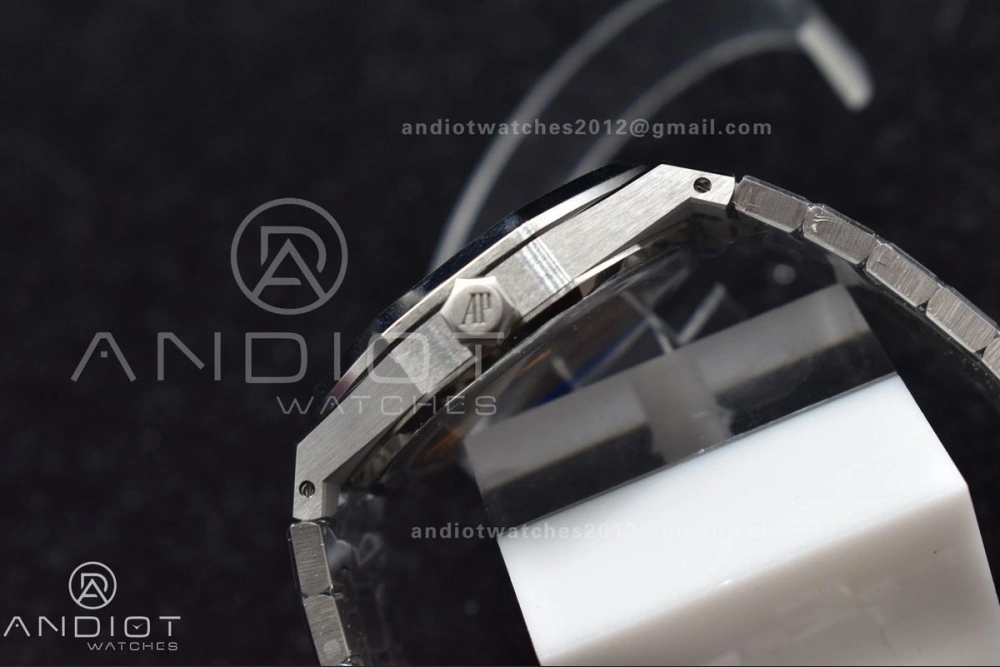 Royal Oak 41mm 15500 SS APSF 1:1 Best Edition Black Textured Dial on SS Bracelet A4302 Super Clone