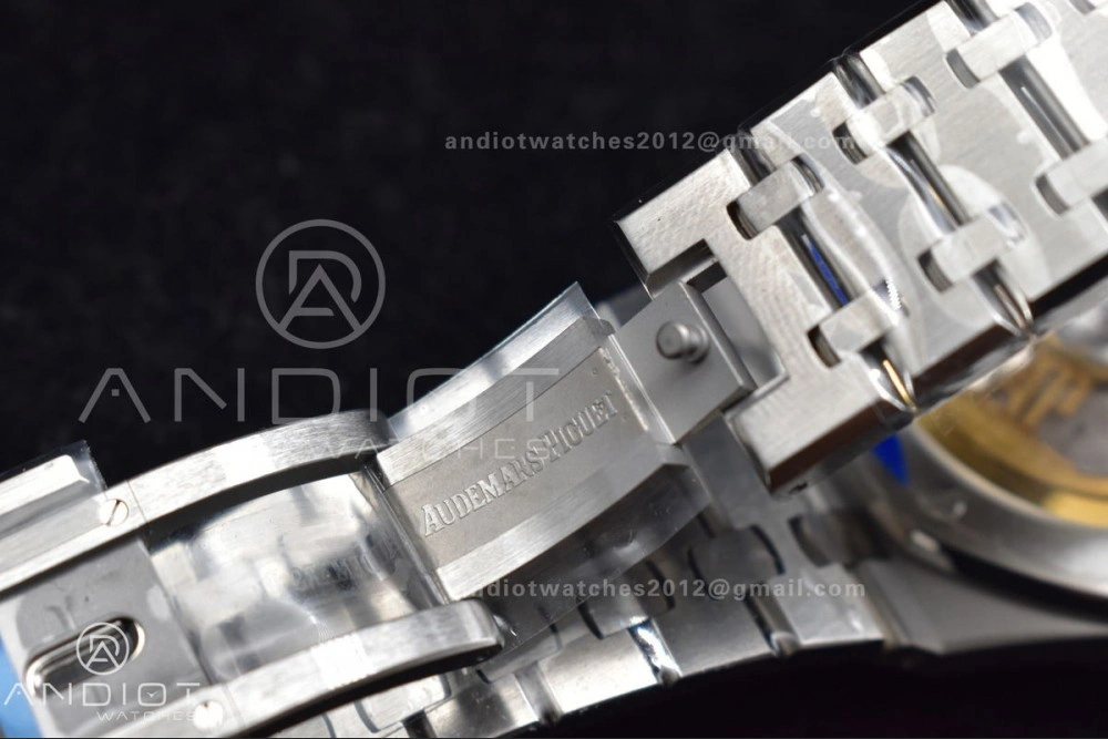 Royal Oak 41mm 15500 SS APSF 1:1 Best Edition Blue Textured Dial on SS Bracelet A4302 Super Clone