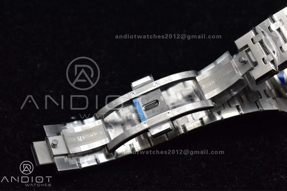 Royal Oak 41mm 15500 SS APSF 1:1 Best Edition Blue Textured Dial on SS Bracelet A4302 Super Clone