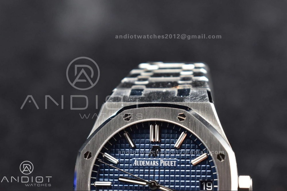 Royal Oak 41mm 15500 SS APSF 1:1 Best Edition Blue Textured Dial on SS Bracelet A4302 Super Clone