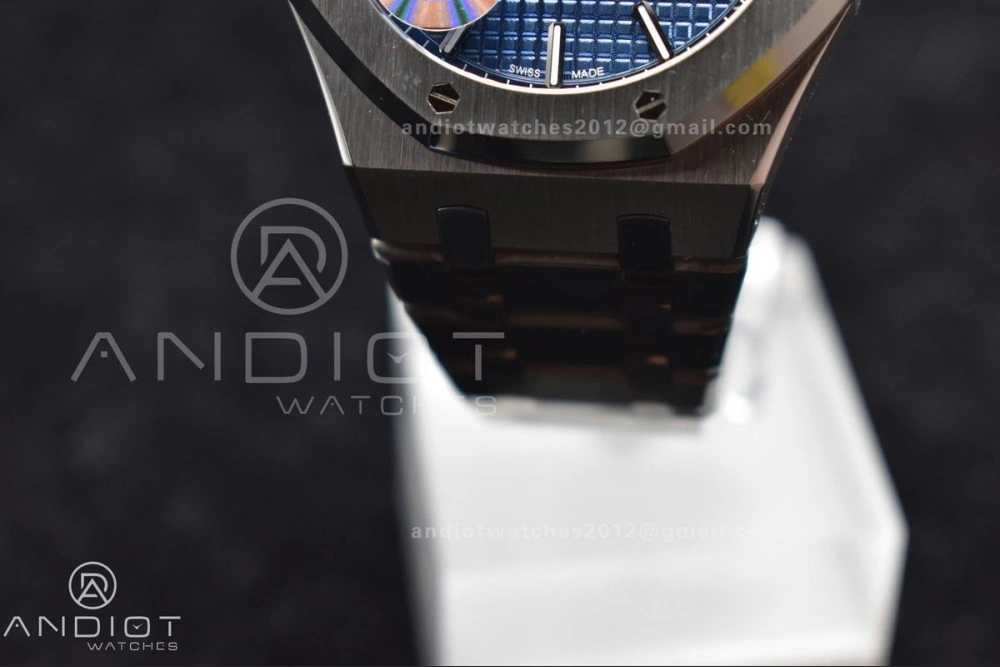 Royal Oak 41mm 15500 SS APSF 1:1 Best Edition Blue Textured Dial on SS Bracelet A4302 Super Clone