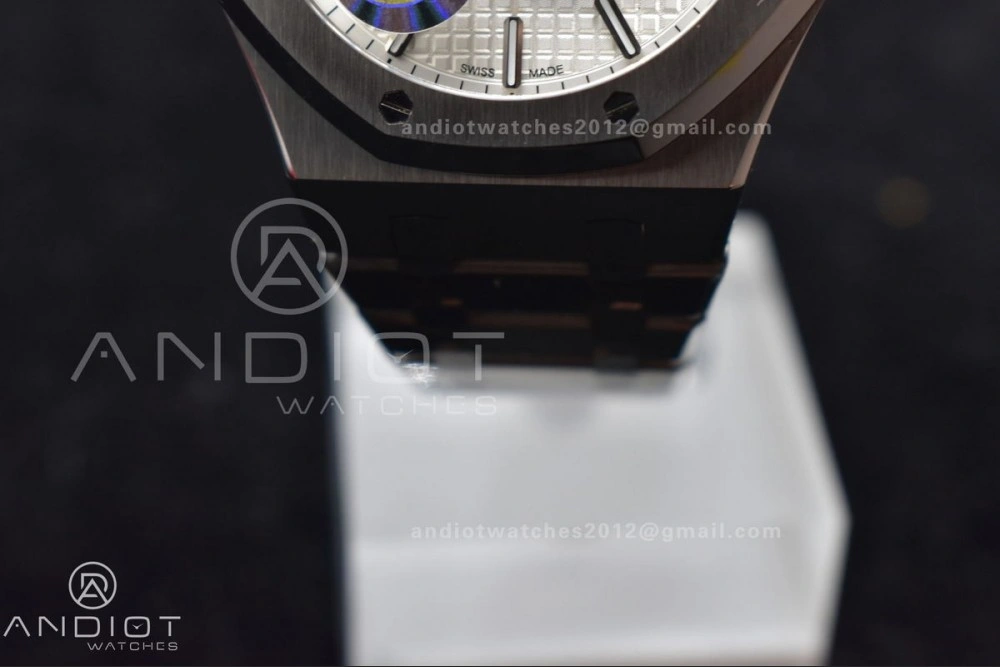 Royal Oak 41mm 15500 SS APSF 1:1 Best Edition White Textured Dial on SS Bracelet A4302 Super Clone