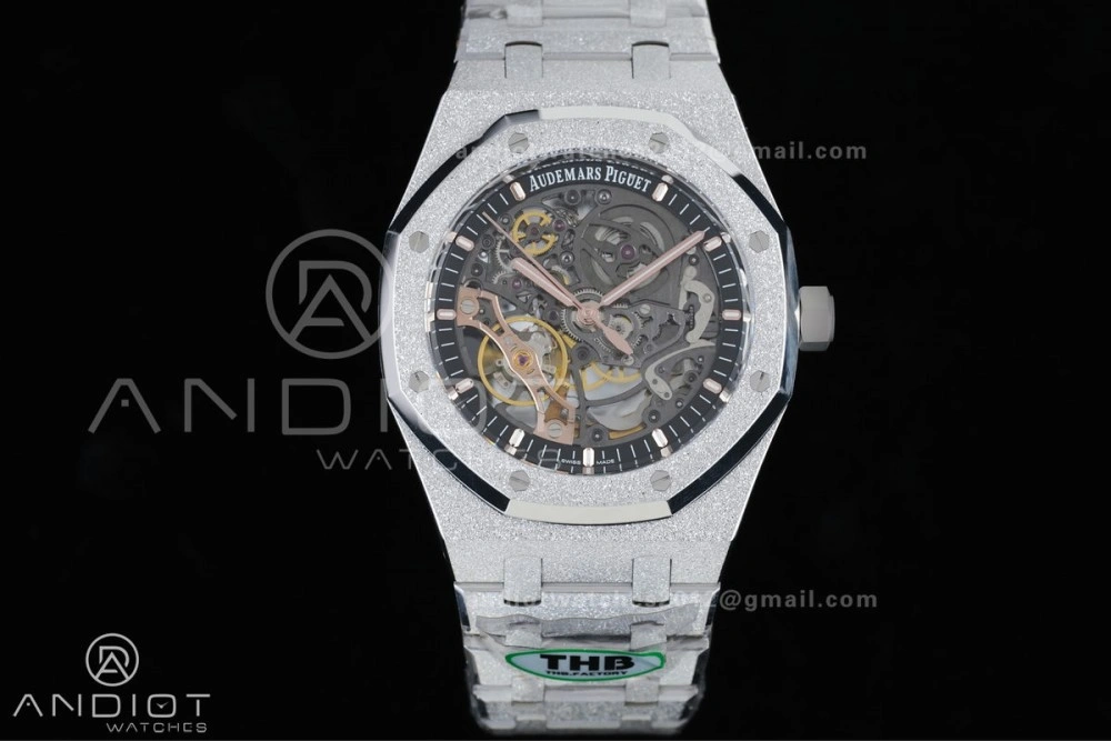 Royal Oak 41mm Openworked 15407 SS Frosted THBF 1:1 Best Edition on SS Bracelet SA3132 V2