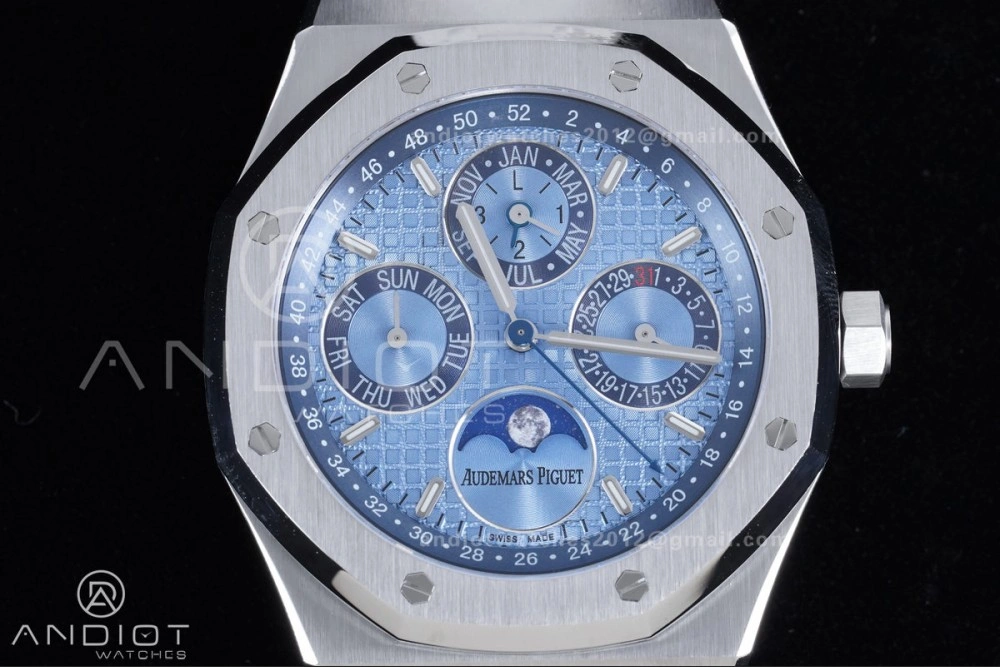 Royal Oak 41mm Perpetual Calendar 26574 SS APSF1:1 Best Edition Iced Blue Dial on SS Bracelet A5134