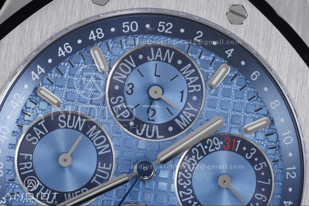 Royal Oak 41mm Perpetual Calendar 26574 SS APSF1:1 Best Edition Iced Blue Dial on SS Bracelet A5134