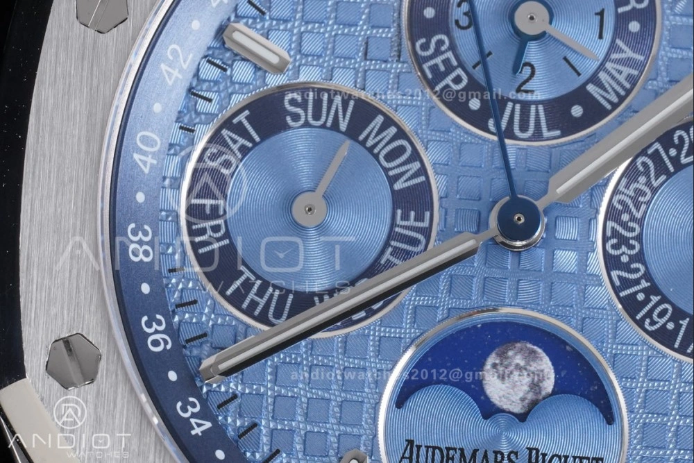 Royal Oak 41mm Perpetual Calendar 26574 SS APSF1:1 Best Edition Iced Blue Dial on SS Bracelet A5134