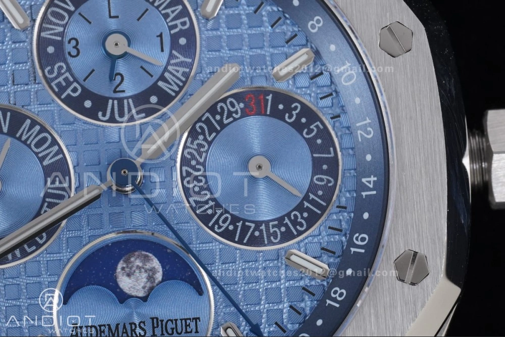 Royal Oak 41mm Perpetual Calendar 26574 SS APSF1:1 Best Edition Iced Blue Dial on SS Bracelet A5134