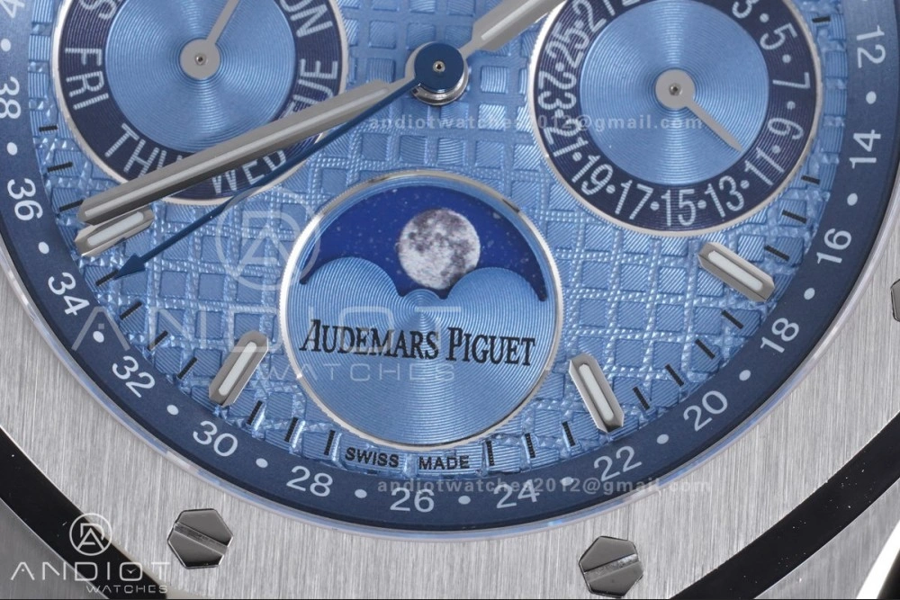 Royal Oak 41mm Perpetual Calendar 26574 SS APSF1:1 Best Edition Iced Blue Dial on SS Bracelet A5134