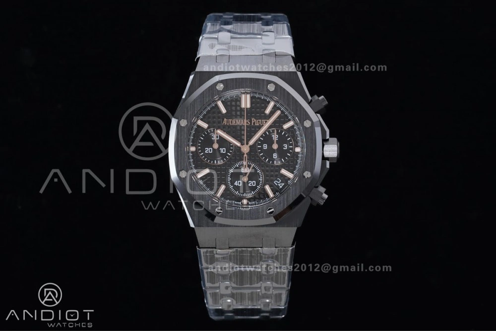 Royal Oak Chrono 26240 Black Ceramic APSF 1:1 Best Edition on Ceramic Bracelet SA4401 Super Clone