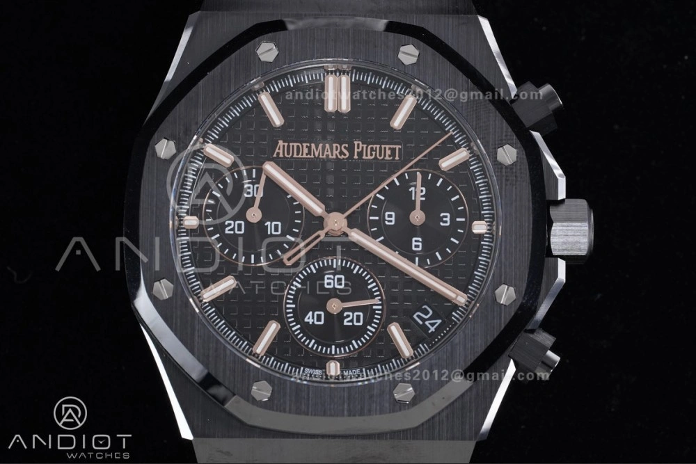 Royal Oak Chrono 26240 Black Ceramic APSF 1:1 Best Edition on Ceramic Bracelet SA4401 Super Clone