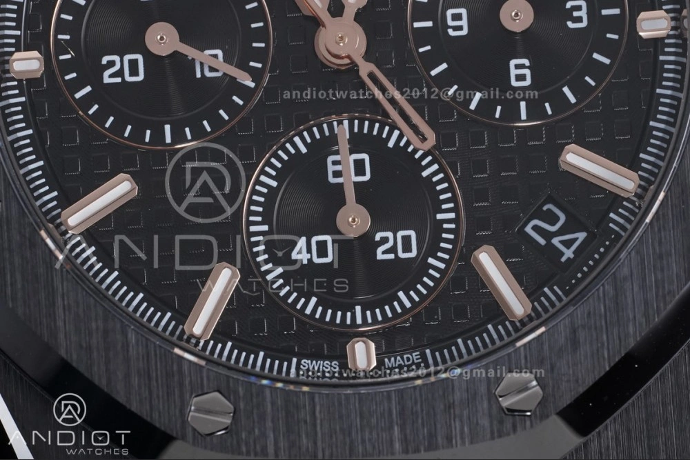Royal Oak Chrono 26240 Black Ceramic APSF 1:1 Best Edition on Ceramic Bracelet SA4401 Super Clone
