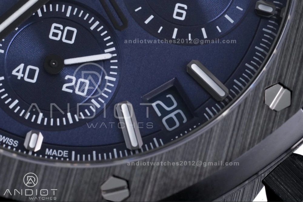Royal Oak Chrono 26240 Blue Ceramic APSF 1:1 Best Edition on Ceramic Bracelet SA4401 Super Clone