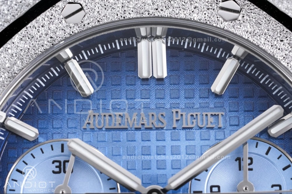 Royal Oak Chrono 26240 Frosted SS APSF 1:1 Best Edition Ice Blue Dial on Bracelet SA4401 Super Clone