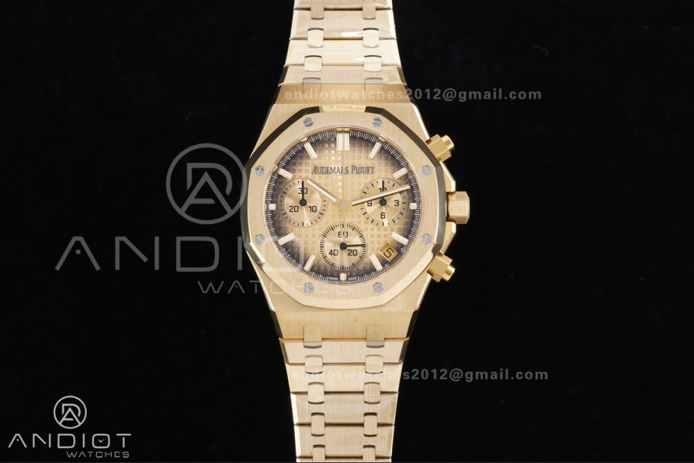 Royal Oak Chrono 26240 Frosted YG APSF 1:1 Best Edition YG Faded Dial on Bracelet SA4401 Super Clone