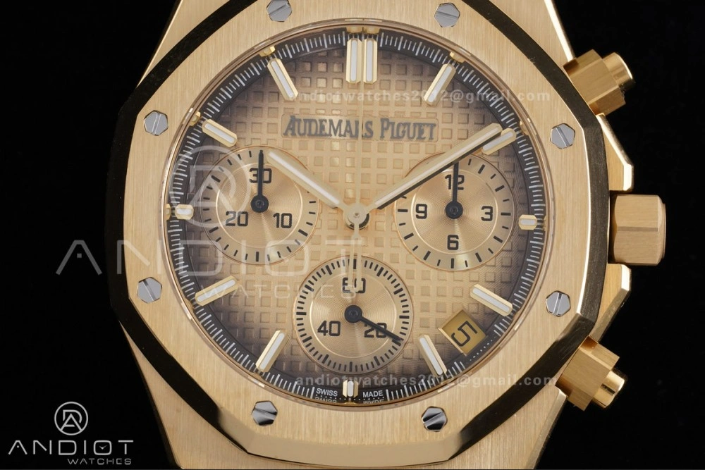 Royal Oak Chrono 26240 Frosted YG APSF 1:1 Best Edition YG Faded Dial on Bracelet SA4401 Super Clone