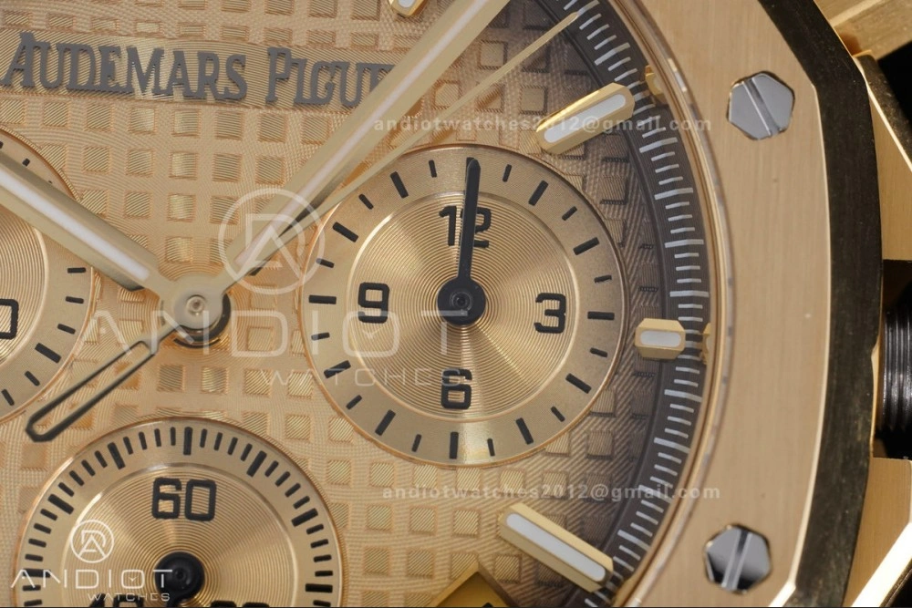 Royal Oak Chrono 26240 Frosted YG APSF 1:1 Best Edition YG Faded Dial on Bracelet SA4401 Super Clone