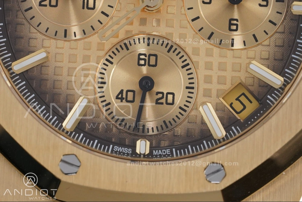 Royal Oak Chrono 26240 Frosted YG APSF 1:1 Best Edition YG Faded Dial on Bracelet SA4401 Super Clone