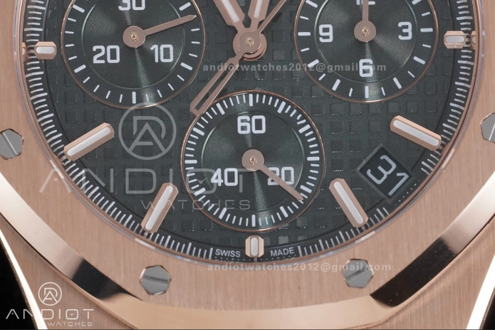 Royal Oak Chrono 26240 RG APSF 1:1 Best Edition Green Dial on RG Bracelet SA4401 Super Clone