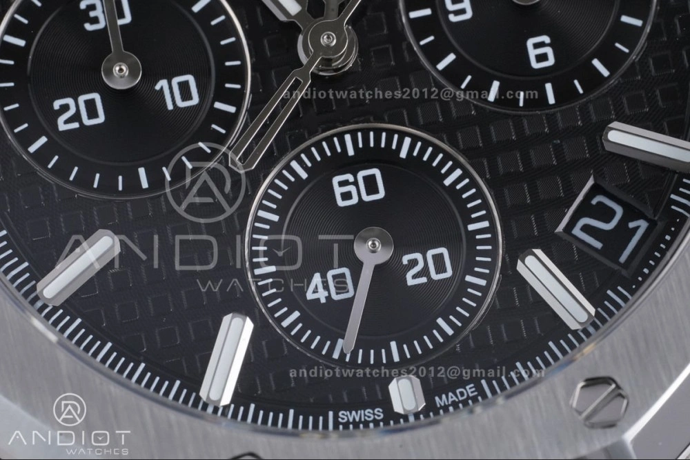 Royal Oak Chrono 26240 SS APSF 1:1 Best Edition Black Dial on SS Bracelet SA4401 Super Clone