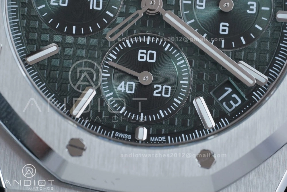 Royal Oak Chrono 26240 SS APSF 1:1 Best Edition Green Dial on SS Bracelet SA4401 Super Clone