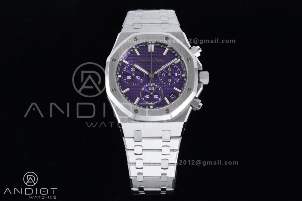 Royal Oak Chrono 26240 SS APSF 1:1 Best Edition Purple Dial on SS Bracelet SA4401 Super Clone