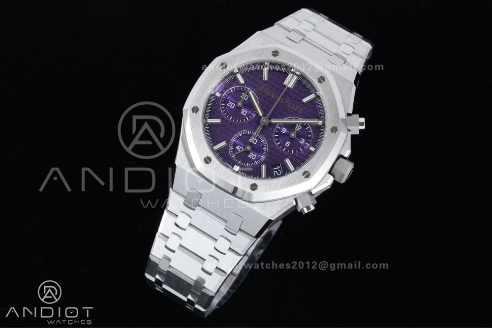 Royal Oak Chrono 26240 SS APSF 1:1 Best Edition Purple Dial on SS Bracelet SA4401 Super Clone