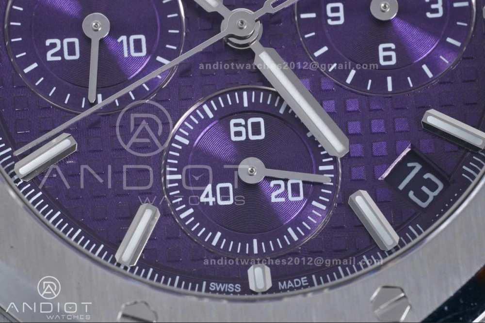 Royal Oak Chrono 26240 SS APSF 1:1 Best Edition Purple Dial on SS Bracelet SA4401 Super Clone