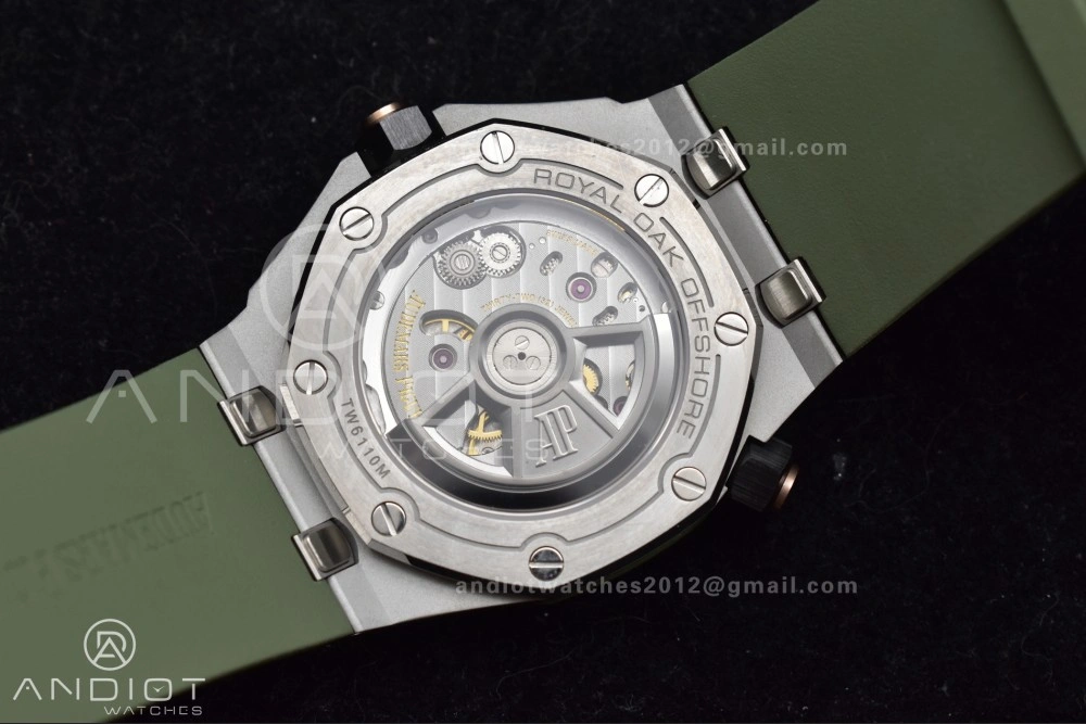 Royal Oak Offshore Diver 15720 SS APSF 1:1 Best Edition Green Dial on Green Rubber Strap A4308 Super Clone