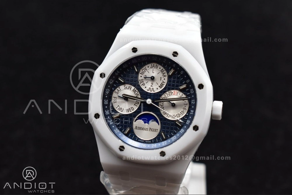 Royal Oak Perpetual Calendar 26579cb White Ceramic APSF Best Edition on Ceramic Bracelet A5134