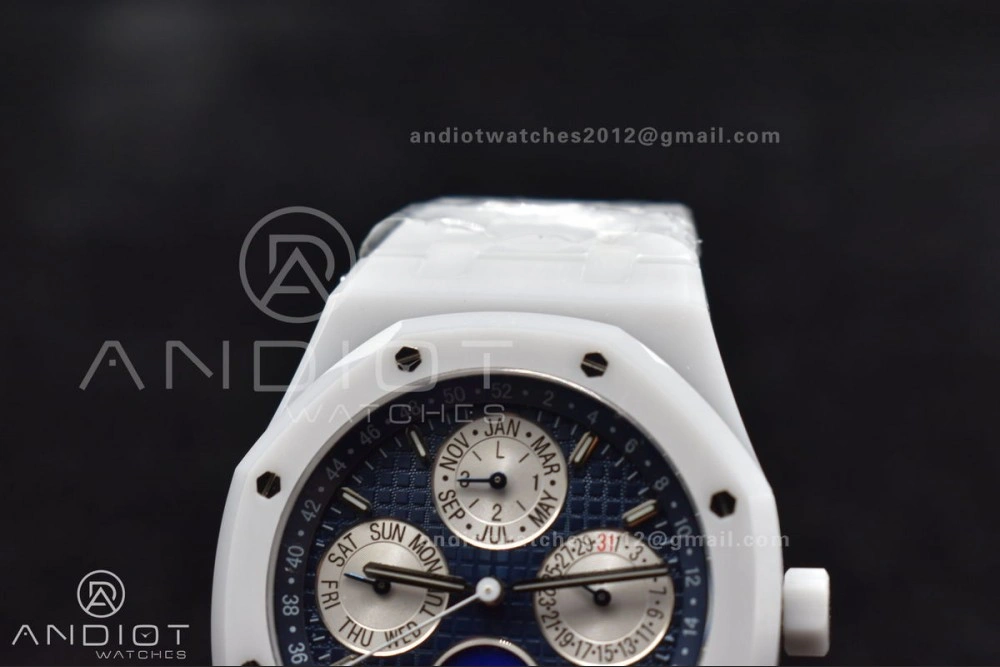Royal Oak Perpetual Calendar 26579cb White Ceramic APSF Best Edition on Ceramic Bracelet A5134