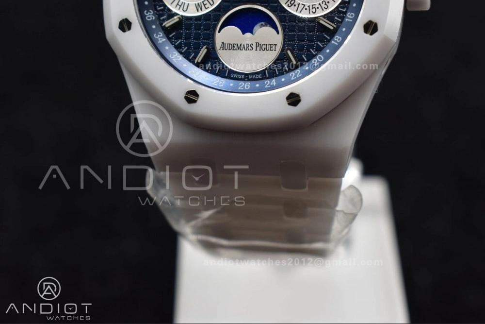 Royal Oak Perpetual Calendar 26579cb White Ceramic APSF Best Edition on Ceramic Bracelet A5134